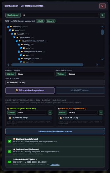 Developer Modul — ZIP und doppelte Verifikation